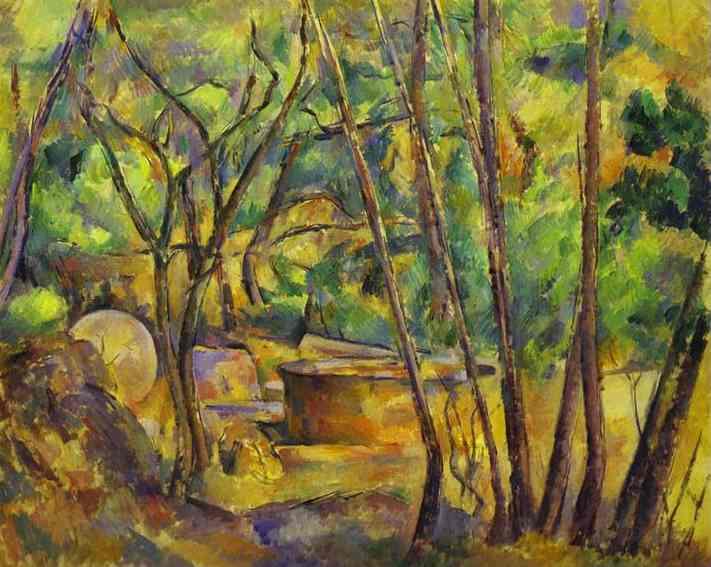 Paul Cezanne Grindstone and Cistern in a Grove
